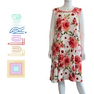 LuLaRoe Women's Floral Dress - Red and White